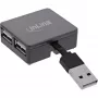 Hub USB 2.0 4 θυρών InLine, αρσενικό βύσμα USB-A σε 4x θηλυκό υποδοχή USB-A, καλώδιο 4cm