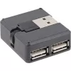 Hub USB 2.0 4 θυρών InLine, αρσενικό βύσμα USB-A σε 4x θηλυκό υποδοχή USB-A, καλώδιο 4cm