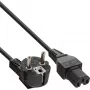 Καλώδιο ρεύματος InLine, CEE7/7 γωνιακό σε C15 ίσιο, 3 x 1mm², μαύρο, 1,8m
