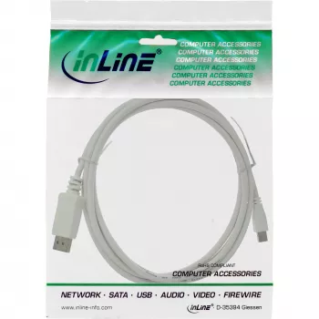 Καλώδιο Mini DisplayPort σε DisplayPort InLine λευκό 1 m