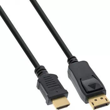 Καλώδιο μετατροπής DisplayPort σε HDMI InLine, μαύρο, 5m