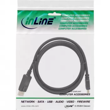Καλώδιο μετατροπής DisplayPort σε HDMI InLine, μαύρο, 1 m