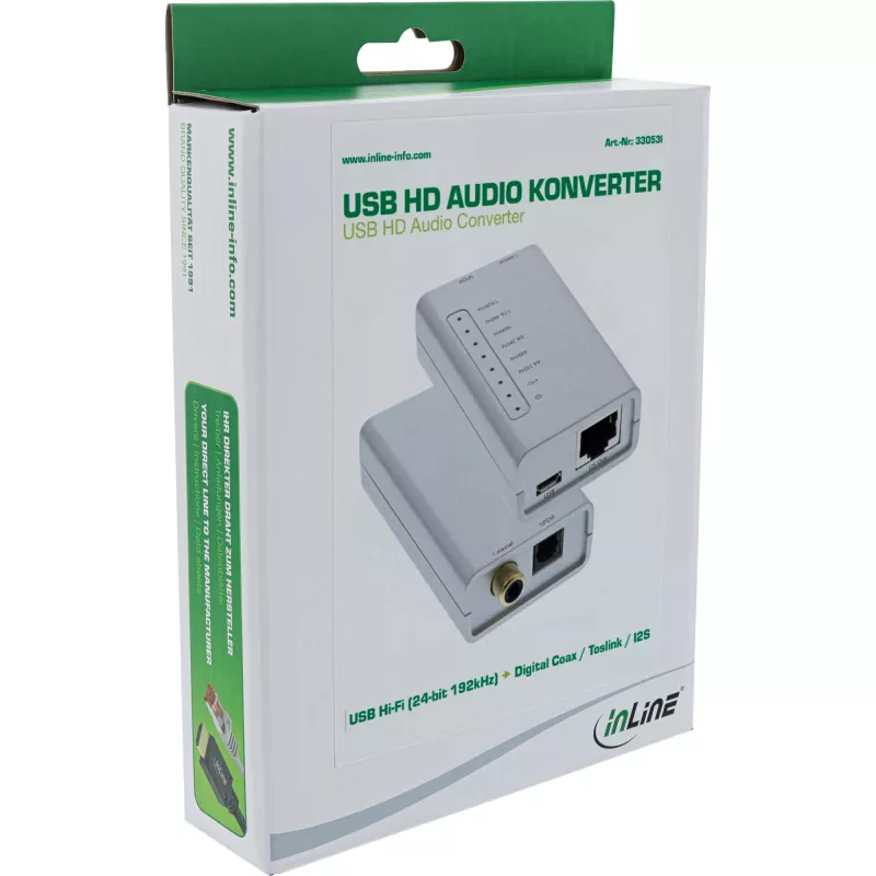 Αντάπτορας USB HD Audio InLine 33053I 24 Bit 192kHz μετατροπέας Digital Coax/Toslink/I2S