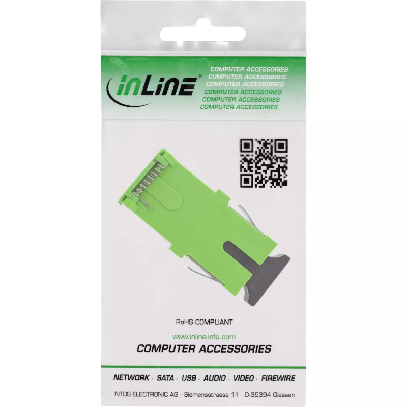 Προσαρμογέας οπτικής ίνας InLine 89992F SC/SC Single-Mode πράσινο