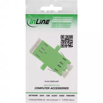 Προσαρμογέας οπτικής ίνας InLine 89989R Duplex LC/LC SM υποδοχή/υποδοχή πράσινο