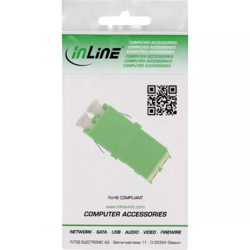 Προσαρμογέας οπτικής ίνας InLine 89989O LC/LC SM υποδοχή/υποδοχή πράσινο