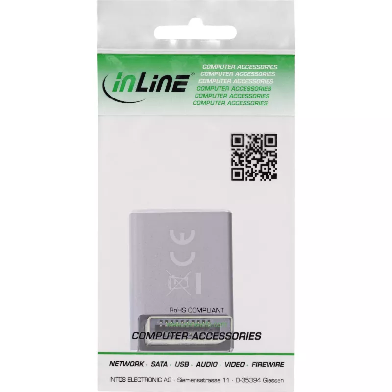 Καλώδιο αλλαγής φύλου InLine 17291G DisplayPort γκρι, μαύρο