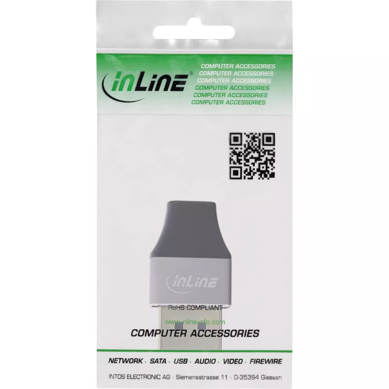 InLine 17291B Καλώδιο προσαρμογέα DisplayPort Mini DisplayPort μαύρο, γκρι