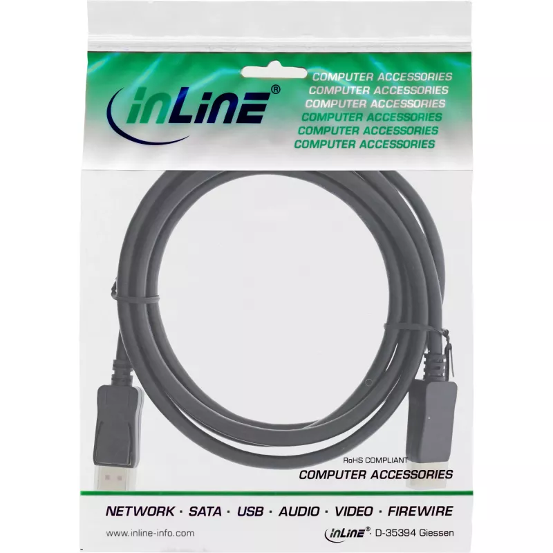 Καλώδιο DisplayPort InLine 15303 3 m μαύρο DisplayPort σε DisplayPort
