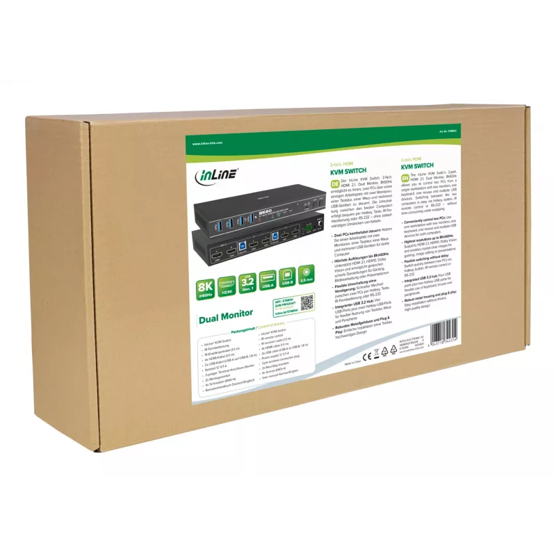 InLine 57885H KVM Switch για τοποθέτηση σε rack μαύρο