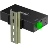 InLine 35396B βιομηχανικός διανομέας USB 3.2 Gen 1, 7x USB-A, 5 Gbit/s, περίβλημα αλουμινίου, στερέωση σε ράγα DIN, με τροφοδοτικό 12 V, μαύρος