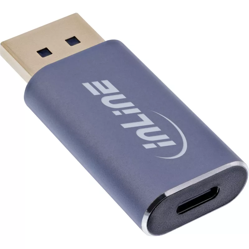 InLine 64107I Προσαρμογέας καλωδίου βίντεο USB Type-C DisplayPort Γκρι