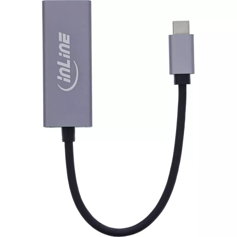 InLine 33380Q Προσαρμογέας RJ-45 USB Type-C αρσενικό 1 Gbit/s Γκρι
