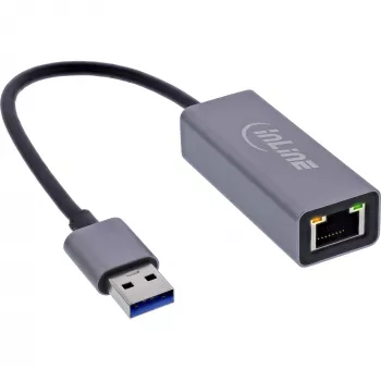 InLine 33380P Κάρτες/Προσαρμογείς διασύνδεσης RJ-45 USB Type-A αρσενικό 1 Gbit/s