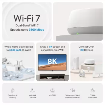 TP-Link DECO BE22 Dualband (2,4 GHz / 5 GHz) Wi-Fi 7 (802.11be) λευκό 2 Intern