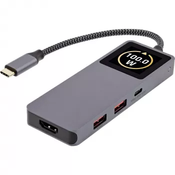 Hub διασύνδεσης USB-C InLine 35392D USB 3.2 Gen 2 Type-C Host σε HDMI, USB-A, USB-C 10000 Mbit/s γκρι