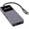 Hub διασύνδεσης USB-C InLine 35392D USB 3.2 Gen 2 Type-C Host σε HDMI, USB-A, USB-C 10000 Mbit/s γκρι