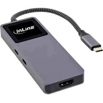 Hub διασύνδεσης USB-C InLine 35392D USB 3.2 Gen 2 Type-C Host σε HDMI, USB-A, USB-C 10000 Mbit/s γκρι