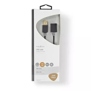 Καλώδιο USB Nedis CCBW60010AT20 2 m USB 2.0 USB A Ανθρακί