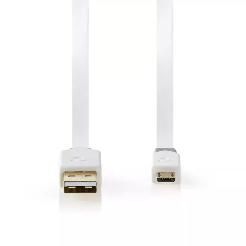 Καλώδιο USB Nedis CCBW60500WT10 1m USB 2.0 A σε Micro-USB B Λευκό