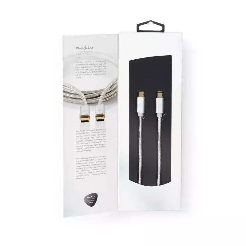 Καλώδιο USB Nedis CCTB60700AL20 2m USB C Αλουμίνιο USB 2.0
