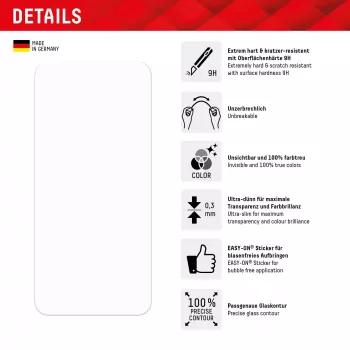Displex Smart Glass (9H) για Samsung Galaxy A24/A25 5G, αυτοκόλλητο τοποθέτησης, ανθεκτικό σε σπάσιμο