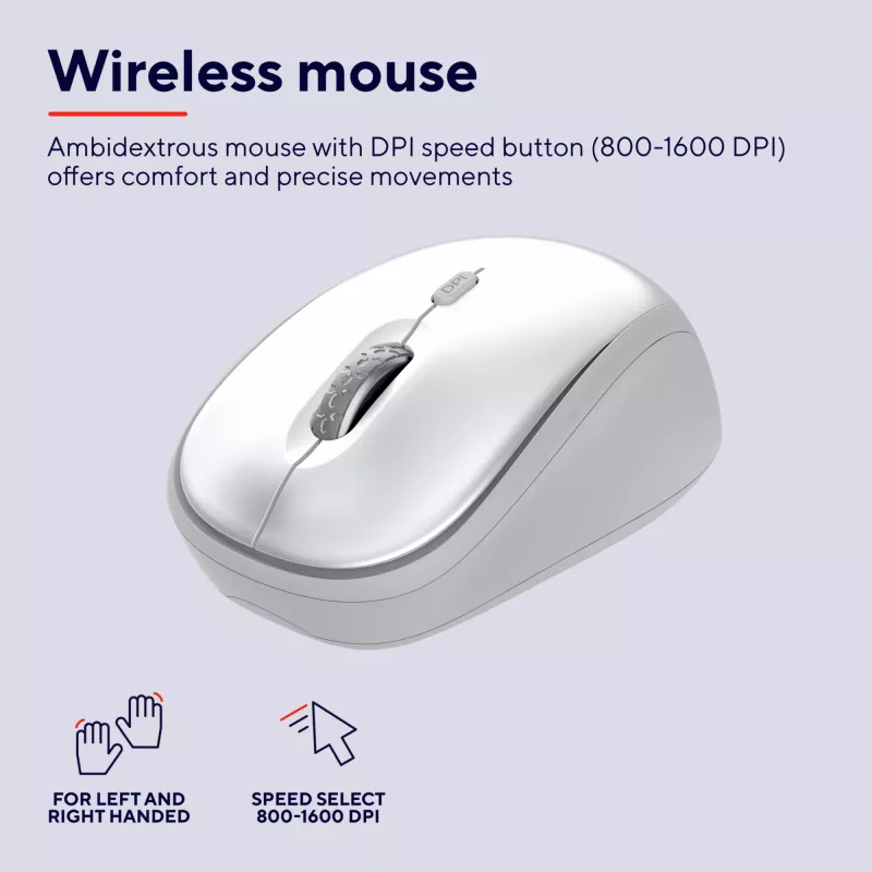 Trust Ody II πληκτρολόγιο ποντίκι περιλαμβάνεται Home/Office RF Wireless γερμανικό λευκό