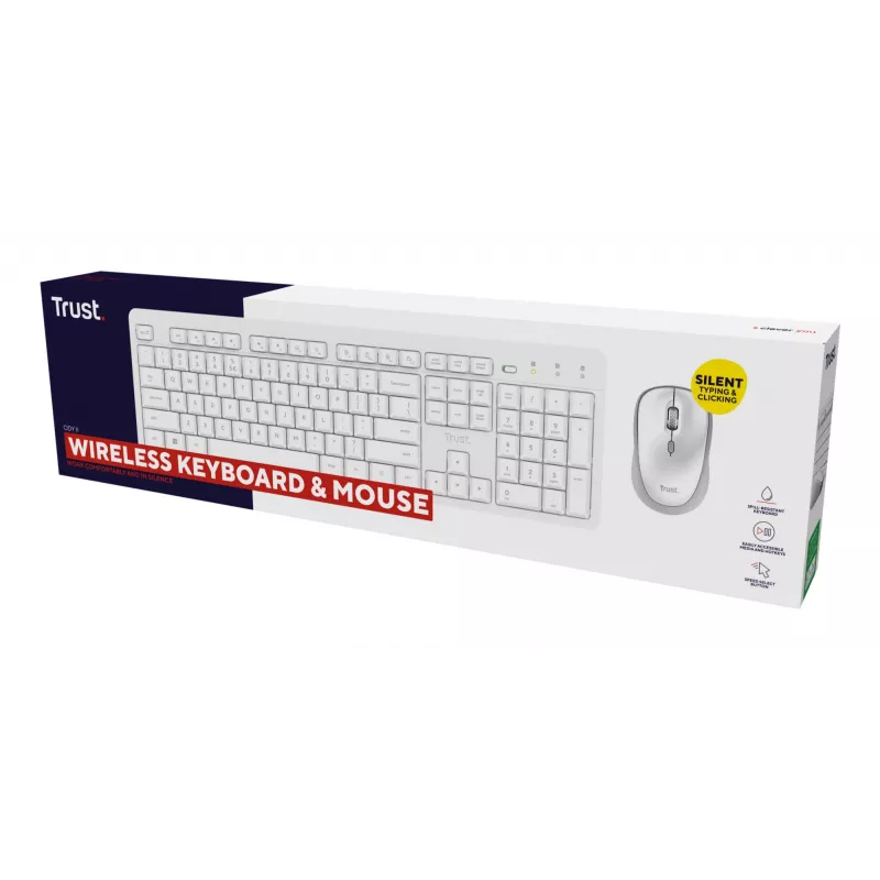 Trust Ody II πληκτρολόγιο ποντίκι περιλαμβάνεται Home/Office RF Wireless γερμανικό λευκό