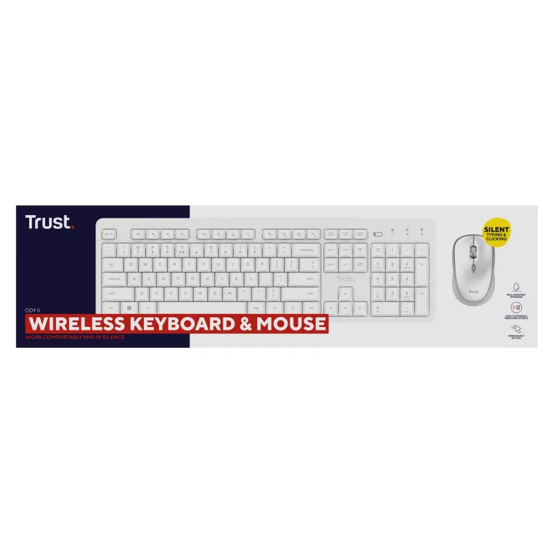 Trust Ody II πληκτρολόγιο ποντίκι περιλαμβάνεται Home/Office RF Wireless γερμανικό λευκό