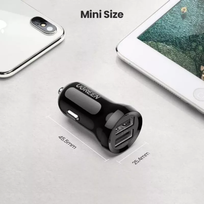 Ugreen 50875 φορητός φορτιστής MP4, φορητός υπολογιστής μαύρο Αναπτήρας αυτοκινήτου