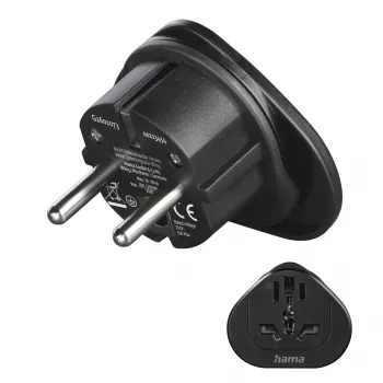 Hama 00223454 προσαρμογέας βύσματος ρεύματος Type E/F Hybrid Universal μαύρο