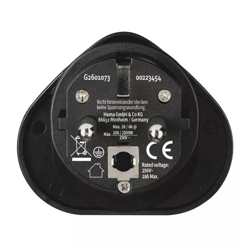 Hama 00223454 προσαρμογέας βύσματος ρεύματος Type E/F Hybrid Universal μαύρο
