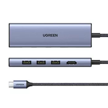 USB Type-C Hub UGREEN 20956A με HDMI και USB 3.0, 5 Gbit/s, 4K 3840x2160, ασημί