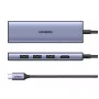 UGREEN 20956A Revodok CM511 διανομέας USB-C 6 σε 1, HDMI, 3x USB-A 3.0, SD/TF, 5 Gbps, ασημί