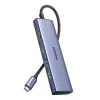 UGREEN 20956A Revodok CM511 διανομέας USB-C 6 σε 1, HDMI, 3x USB-A 3.0, SD/TF, 5 Gbps, ασημί