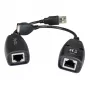 Techly IUSB-EXTENDTY5 επεκτάτης USB μέσω καλωδίου Cat.5e/6 έως 50 m, USB σε RJ-45, μαύρο
