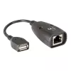 Techly IUSB-EXTENDTY5 επεκτάτης USB μέσω καλωδίου Cat.5e/6 έως 50 m, USB σε RJ-45, μαύρο