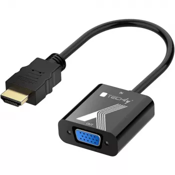 Techly Μετατροπέας Καλωδίου HDMI σε VGA Μαύρο 0,1 m 1920x1200 60 Hz