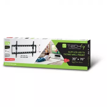 Techly ICA-PLB 261L Βάση Τοίχου TV 177,8 cm (70 inch) Μαύρο