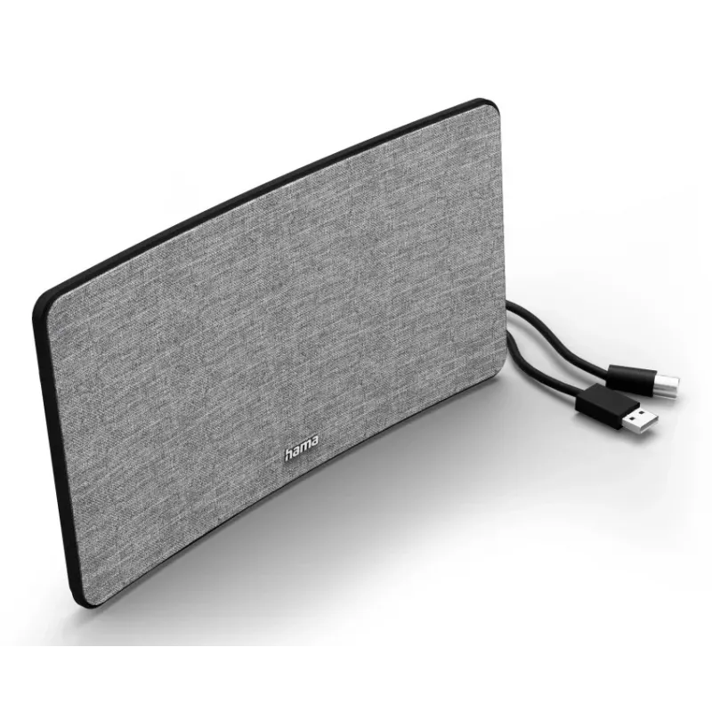 Εσωτερική κεραία TV Hama Fabric Design μαύρη γκρι USB 2 m