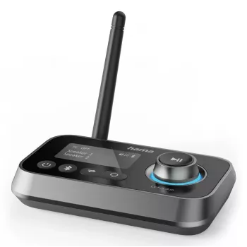 Ασύρματος πομποδέκτης ήχου HAMA Link.it duo 3,5 mm, Bluetooth, εμβέλεια 10 m, τροφοδοσία USB, μαύρο
