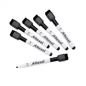 Rexel Magnetic Dry-Erase Μαρκαδόροι Μαύρο 6 τεμ.