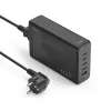 Σταθμός φόρτισης HAMA 201977, 240W συνολικά, 4× USB-C, 1× USB-A, μαύρο