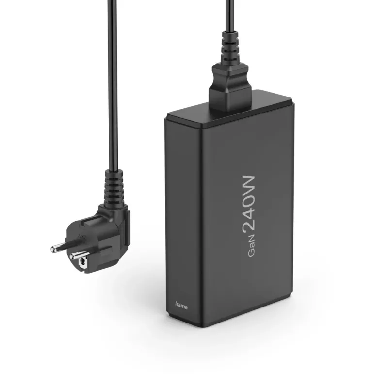 Σταθμός φόρτισης HAMA 201977, 240W συνολικά, 4× USB-C, 1× USB-A, μαύρο
