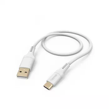 Εύκαμπτο καλώδιο USB Hama USB 2.0 1,5 m USB A USB C λευκό