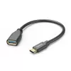 Hama 00201605 καλώδιο προσαρμογέα OTG USB, USB-C αρσενικό σε USB-A θηλυκό, USB 3.2, 5 Gbit/s, 0,15 m, μαύρο