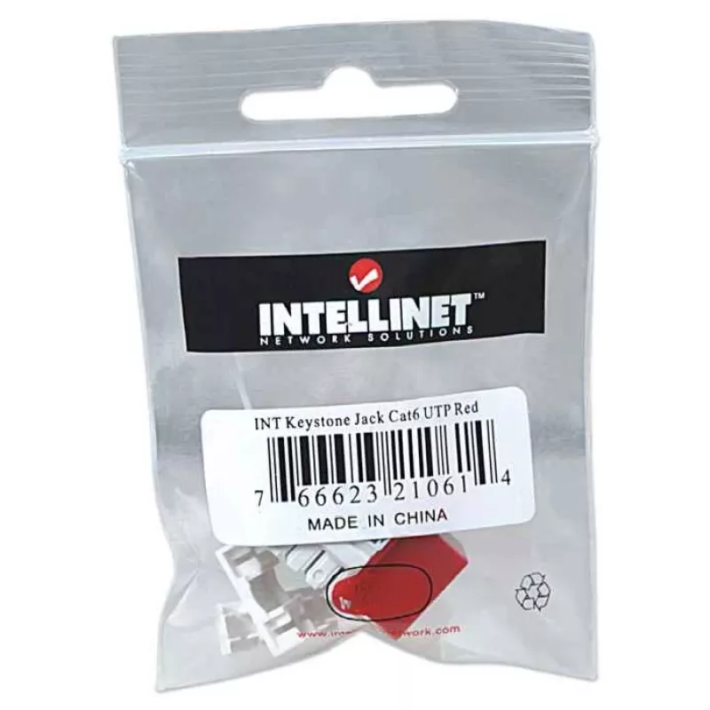 Intellinet Keystone Jack, Cat6, UTP, LSA, κόκκινο