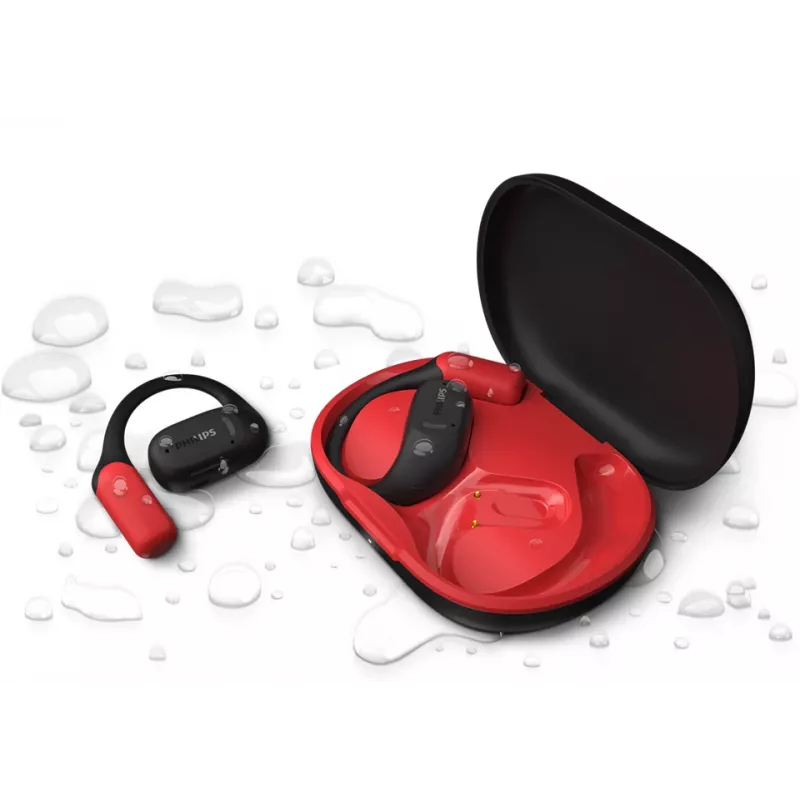 Philips Σειρά 6000 TAA6709BK/00 Ακουστικά/Headset True Wireless Stereo (TWS) Ear-Hook Αθλητικά Bluetooth Μαύρο, Κόκκινο