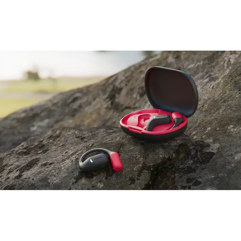 Philips Σειρά 6000 TAA6709BK/00 Ακουστικά/Headset True Wireless Stereo (TWS) Ear-Hook Αθλητικά Bluetooth Μαύρο, Κόκκινο