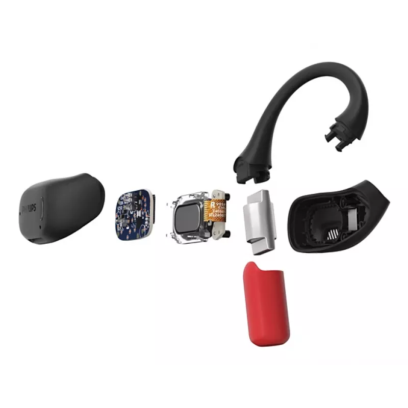 Philips Σειρά 6000 TAA6709BK/00 Ακουστικά/Headset True Wireless Stereo (TWS) Ear-Hook Αθλητικά Bluetooth Μαύρο, Κόκκινο